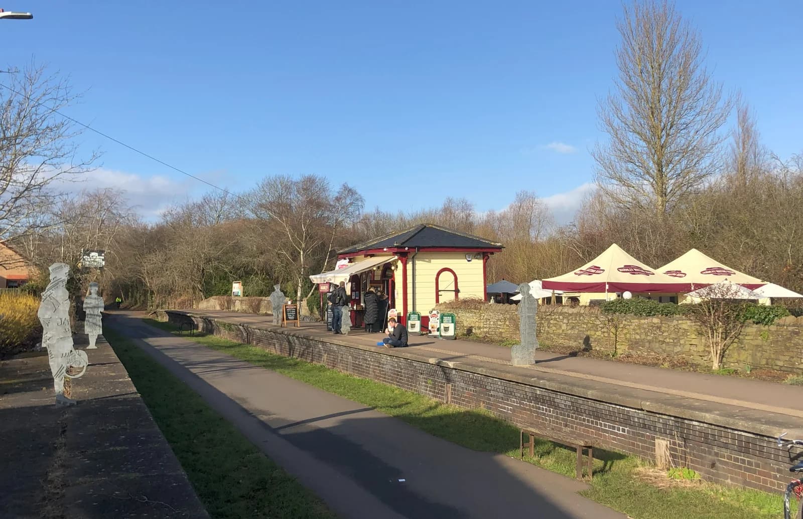 Warmley Waiting Room Cafe and former station platform