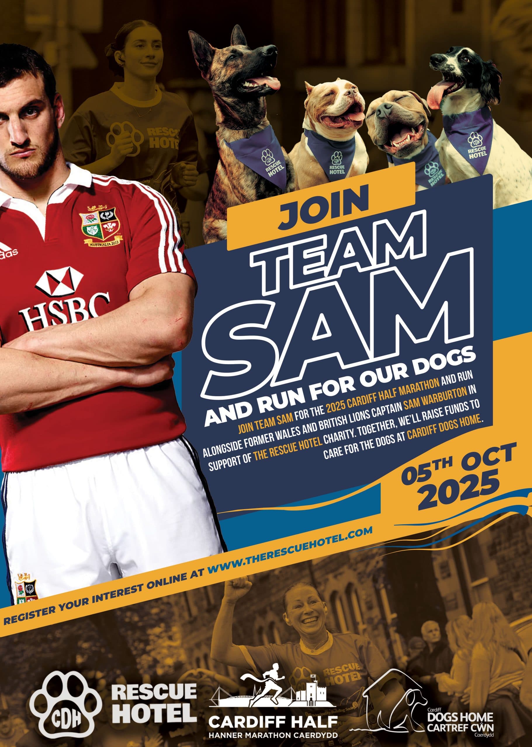 The Rescue Hotel Cardiff Half Marathon fundraising poster